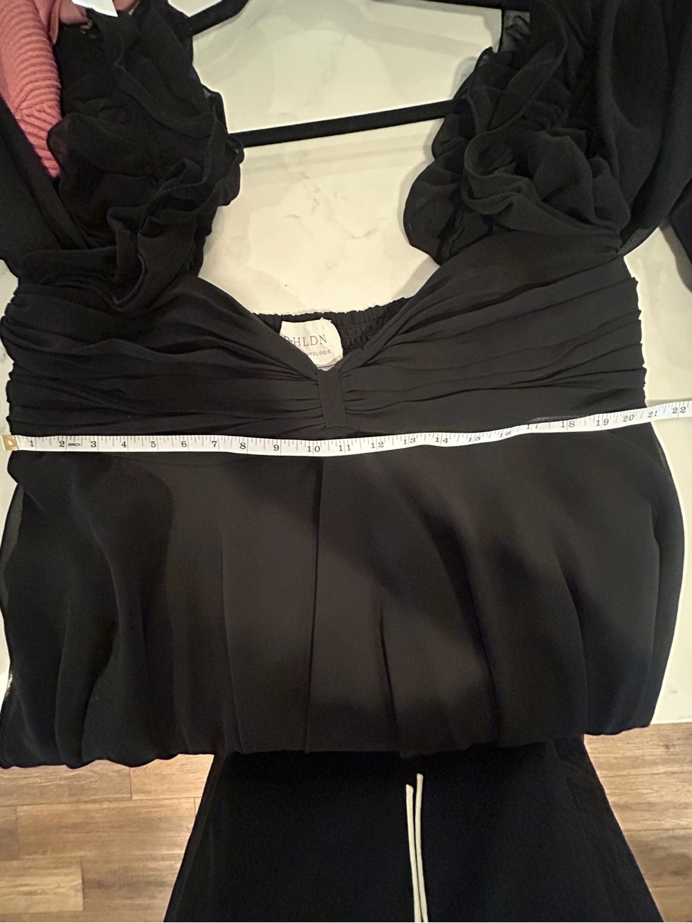 Anthropologie BHLDN Brigitta Long-Sleeve Sweetheart Chiffon Mini Dress SIZE XL - Picture 5 of 7